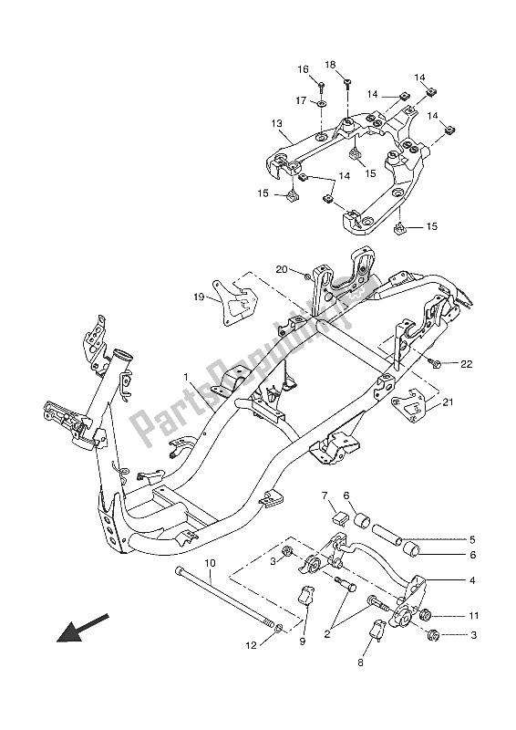 All parts for the Frame of the Yamaha NS 50F 2016