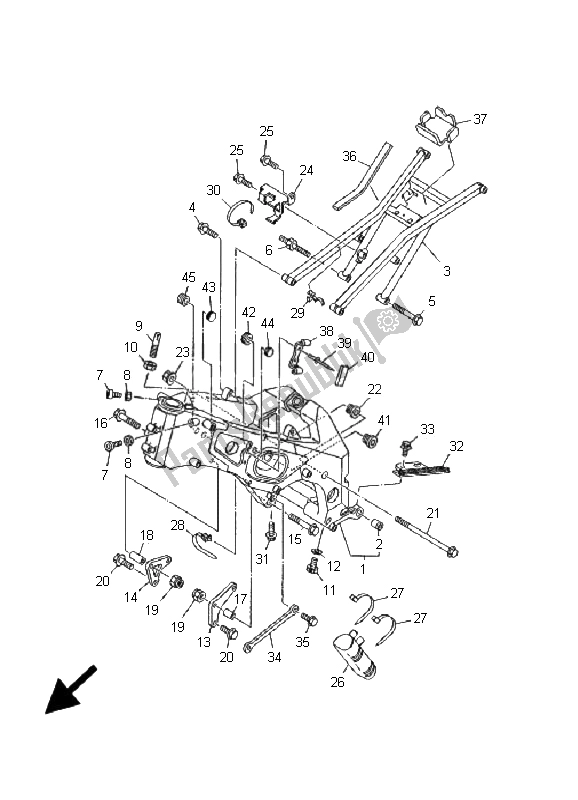 All parts for the Frame of the Yamaha TZ 250 2001