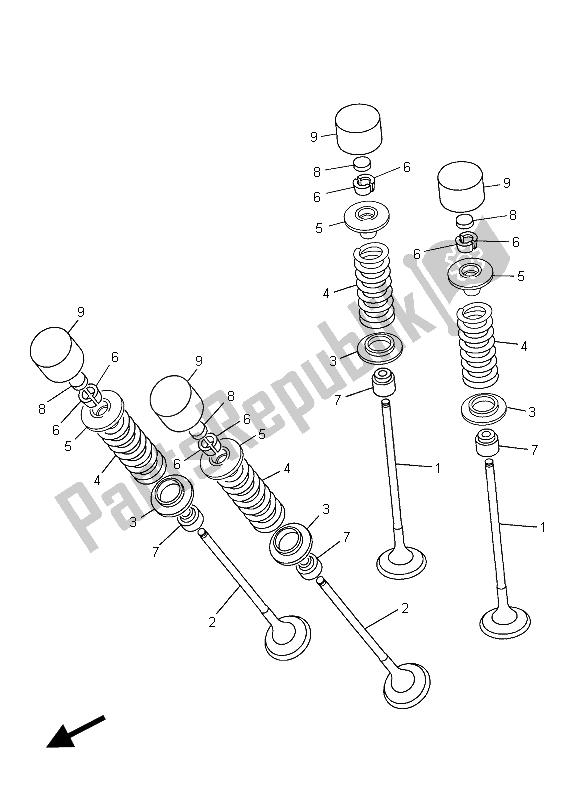 Alle onderdelen voor de Klep van de Yamaha FZ8 N 800 2015