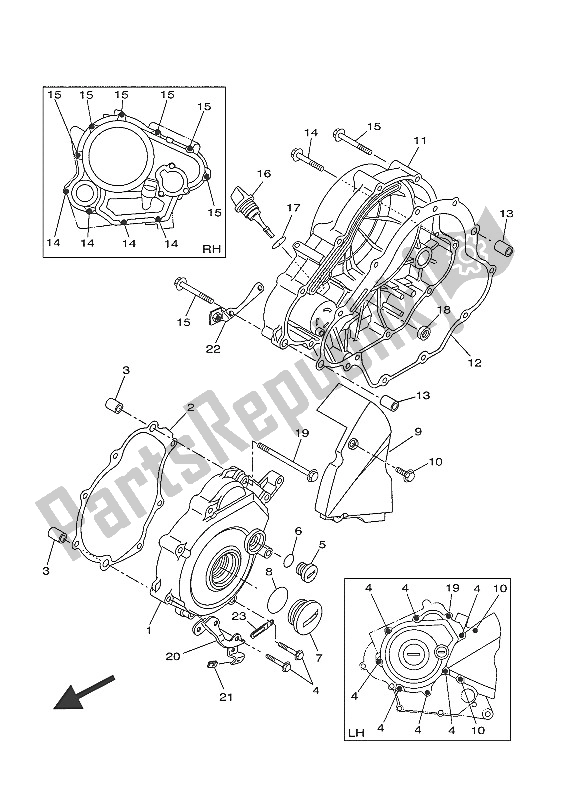 All parts for the Crankcase Cover 1 of the Yamaha YZF R 125 2016