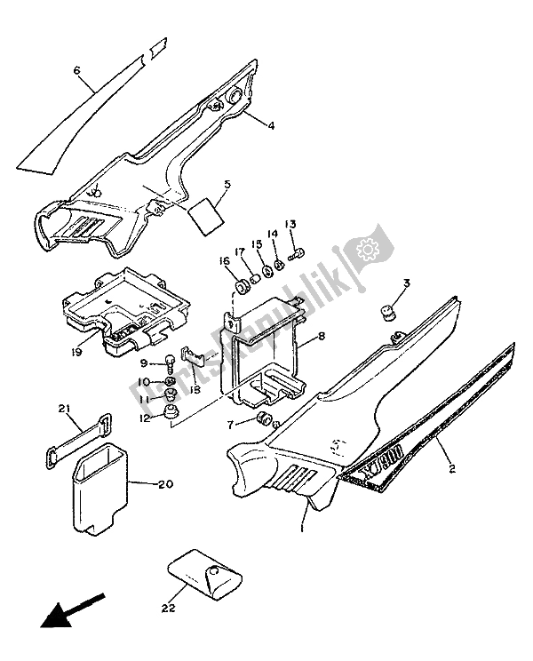 Toutes les pièces pour le Couvercle Latéral Et Réservoir D'huile du Yamaha XJ 900 1986