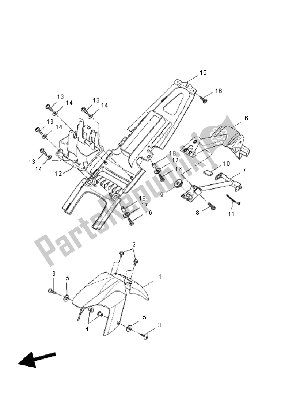 All parts for the Fender of the Yamaha YZF R 125 2011