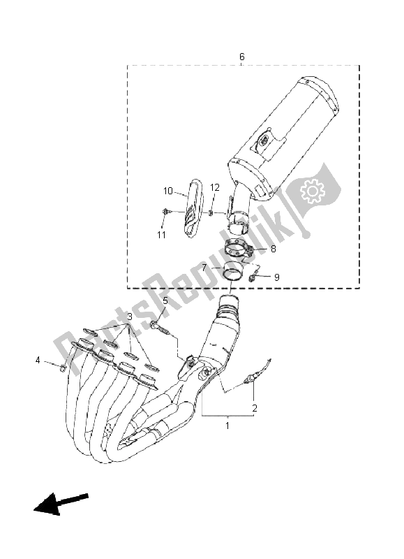 Tutte le parti per il Scarico del Yamaha FZ8 S Fazer 800 2011