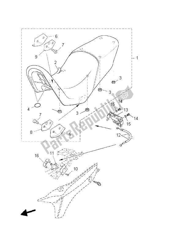 Todas as partes de Assento do Yamaha BT 1100 Bulldog 2006