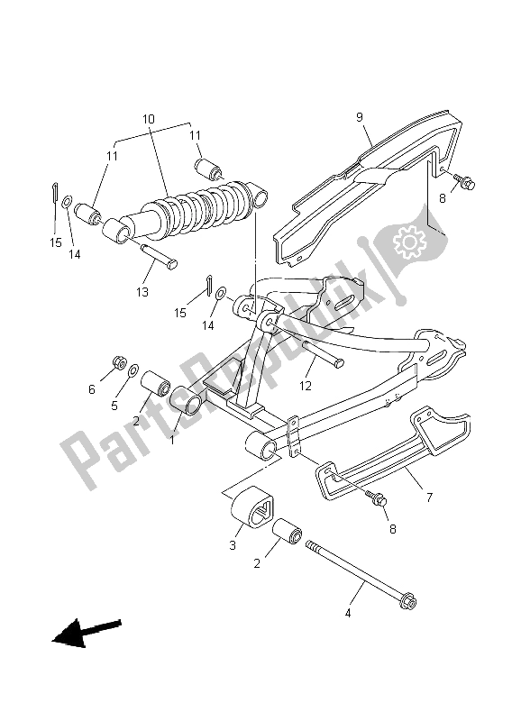 Wszystkie części do Tylne Rami? I Zawieszenie Yamaha TT R 90 2004