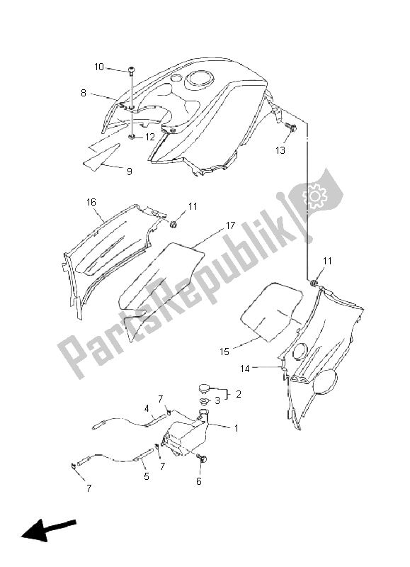 All parts for the Side Cover of the Yamaha YFM 400F Kodiak 4X4 2003