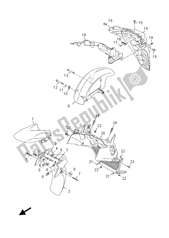 Toutes les pièces pour le Aile du Yamaha YP 250R 2013