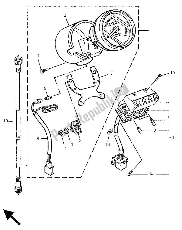 Wszystkie części do Alternatywny (metr) Yamaha XV 250 S Virago 1997