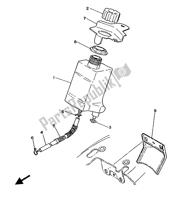 Tutte le parti per il Serbatoio Dell'olio del Yamaha PW 50 1988