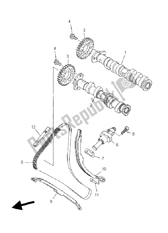 Todas las partes para árbol De Levas Y Cadena de Yamaha TDM 900 2010