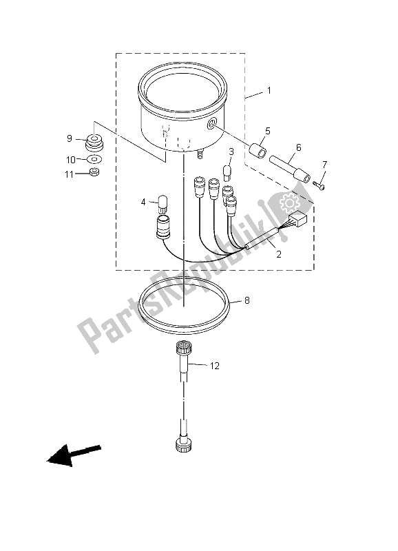 All parts for the Meter of the Yamaha XVS 650 Dragstar 2002