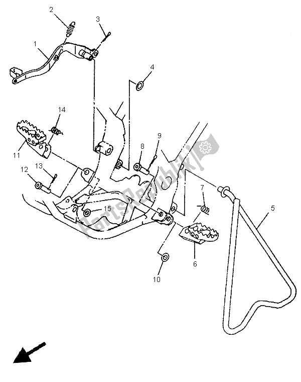 Todas as partes de Suporte E Apoio Para Os Pés do Yamaha YZ 80 LW 1998