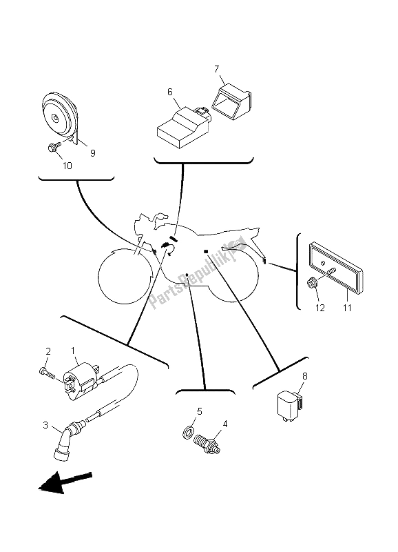 Todas las partes para Eléctrico 2 de Yamaha YBR 125 ED 2009