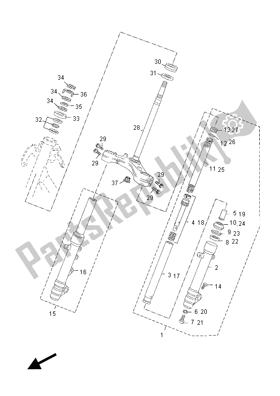 All parts for the Steering of the Yamaha YP 250R X MAX 2012