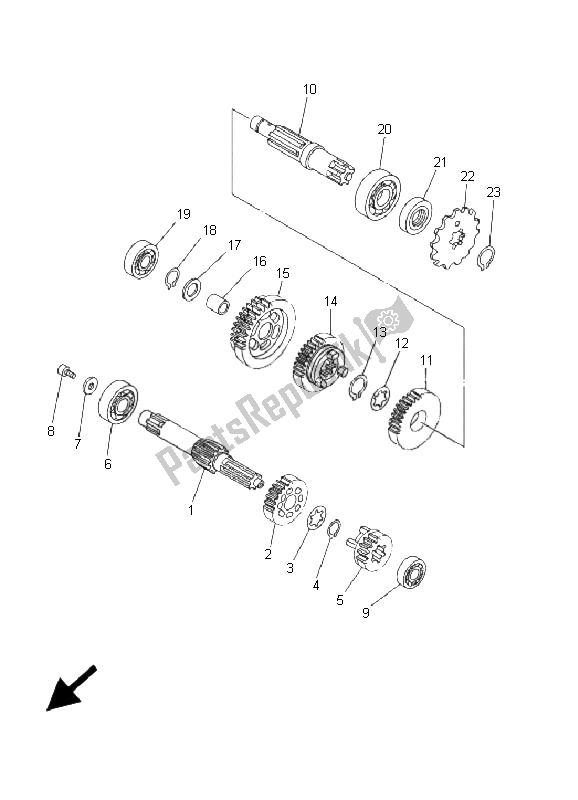 Toutes les pièces pour le Transmission du Yamaha TT R 90 M 2000