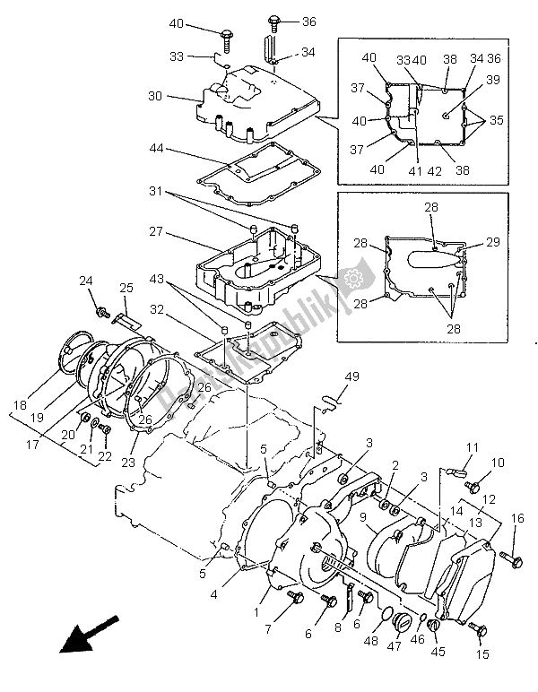 Todas las partes para Tapa Del Cárter 1 de Yamaha TDM 850 1997