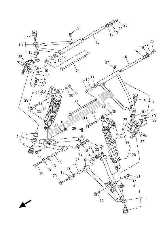 All parts for the Front Suspension & Wheel of the Yamaha YFZ 450 RD 2013