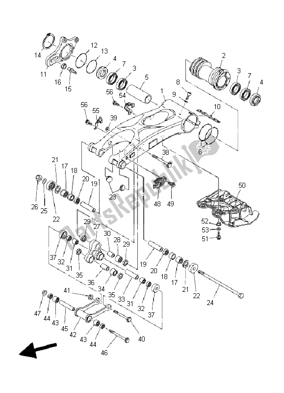 Tutte le parti per il Braccio Posteriore del Yamaha YFZ 450 SE 2008