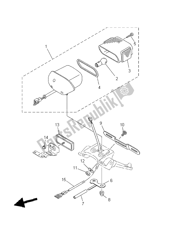 All parts for the Taillight of the Yamaha XVS 250 Dragstar 2002