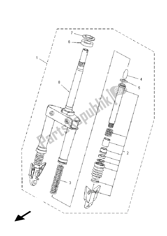 Tutte le parti per il Forcella Anteriore del Yamaha EC 03 2011