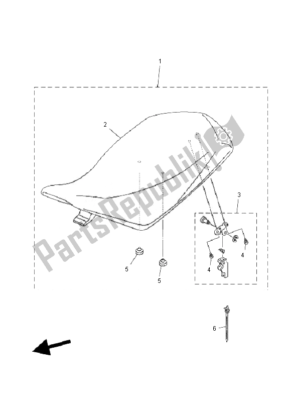 All parts for the Seat of the Yamaha YFM 90R 2010