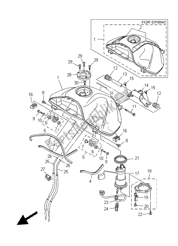 Alle onderdelen voor de Benzinetank van de Yamaha XT 1200Z 2014