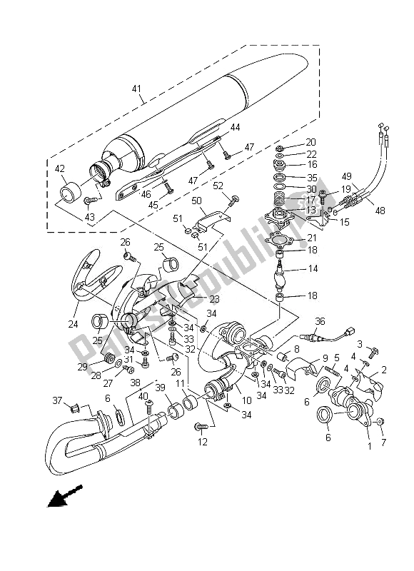 Tutte le parti per il Scarico del Yamaha XV 1900A 2013