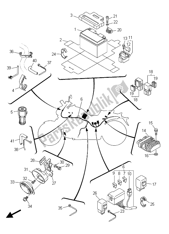 All parts for the Electrical 2 of the Yamaha VMX 17 1700 2015