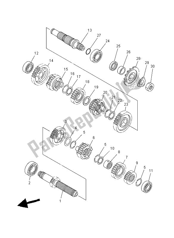 Todas as partes de Transmissão do Yamaha YZ 250 2008