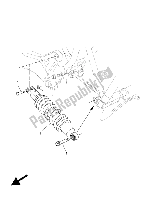 All parts for the Rear Suspension of the Yamaha MT 03 660 2012