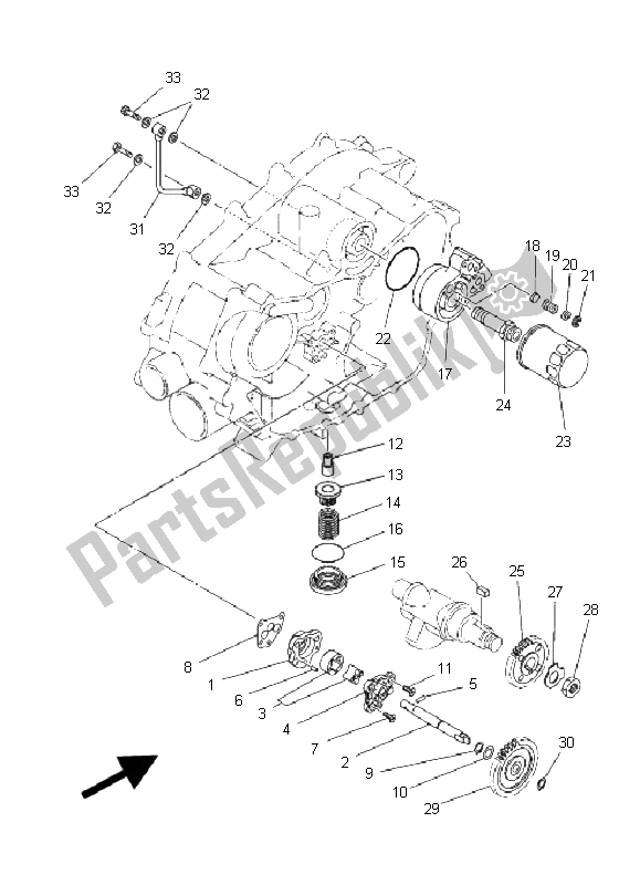 All parts for the Oil Pump of the Yamaha YXR 450 FA Rhino 2006