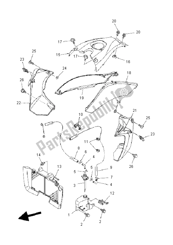 Toutes les pièces pour le Couvercle Latéral du Yamaha YZF 450R SE 2011