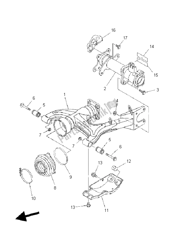 Todas las partes para Brazo Trasero de Yamaha YFM 350 FA Bruin 2X4 2004