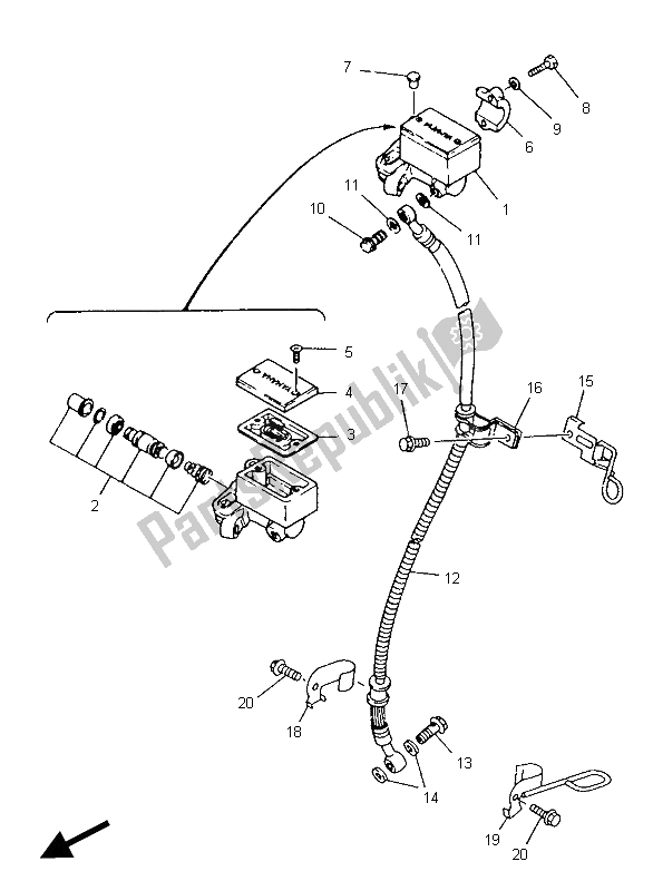 Tutte le parti per il Pompa Freno Anteriore del Yamaha TZR 125 1995