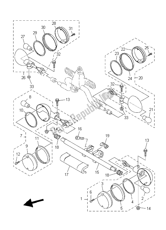 Todas las partes para Luz Intermitente de Yamaha XVS 650A Dragstar Classic 2006