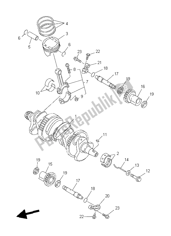 All parts for the Crankshaft & Piston of the Yamaha FJR 1300A 2004