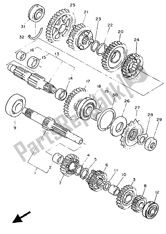 Alle onderdelen voor de Overdragen van de Yamaha FZR 1000 1992