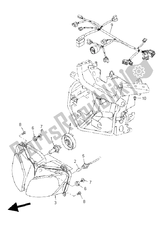 Alle onderdelen voor de Koplamp van de Yamaha FZ1 SA Fazer 1000 2009