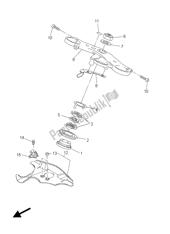 All parts for the Steering of the Yamaha YZF R6 600 2015