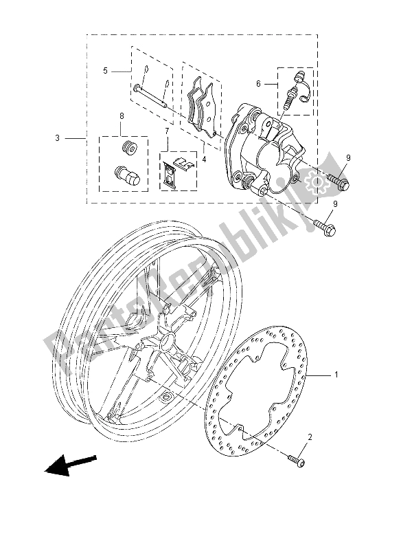 Tutte le parti per il Pinza Freno Anteriore del Yamaha YZF R 125 2008