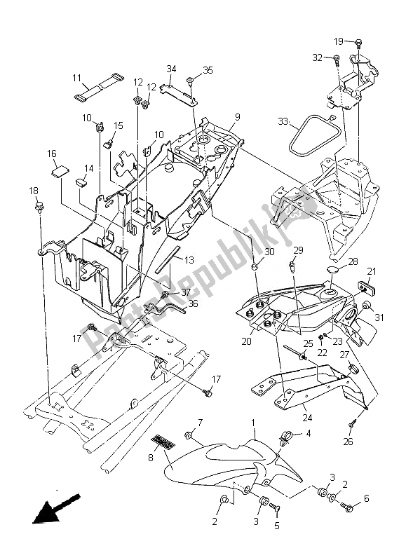 Alle onderdelen voor de Spatbord van de Yamaha XJ 6N 600 2014