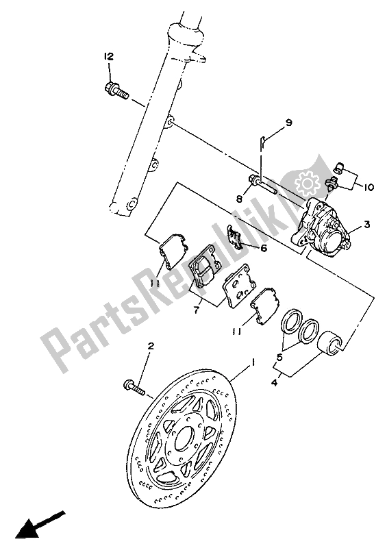 Wszystkie części do Zacisk Hamulca Przedniego Yamaha TZR 125 1990