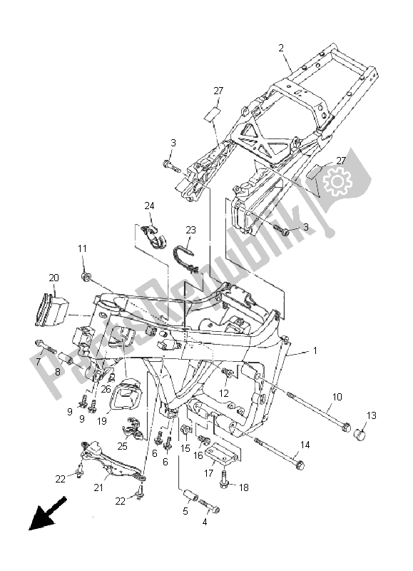 Tutte le parti per il Telaio del Yamaha TDM 900 2005