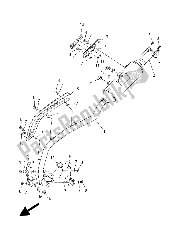 Alle onderdelen voor de Uitlaat van de Yamaha TT R 110E 2015