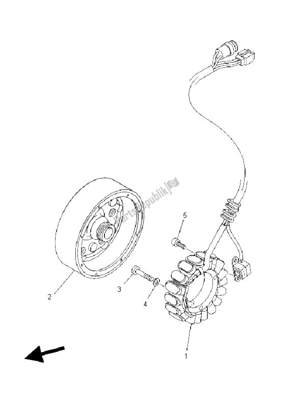 Todas las partes para Generador de Yamaha YFM 660F Grizzly 2003