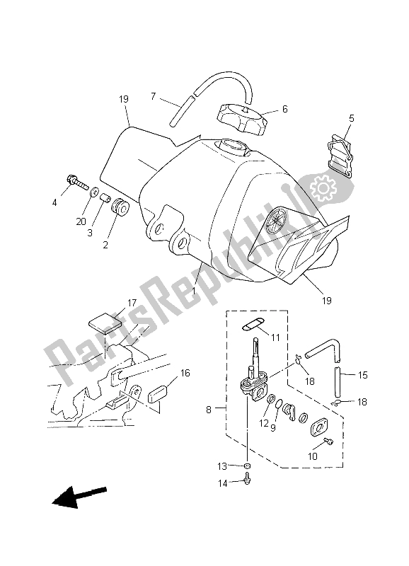 Todas las partes para Depósito De Combustible de Yamaha PW 80 2004