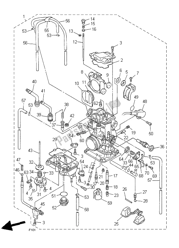 Tutte le parti per il Carburatore del Yamaha WR 250F 2007