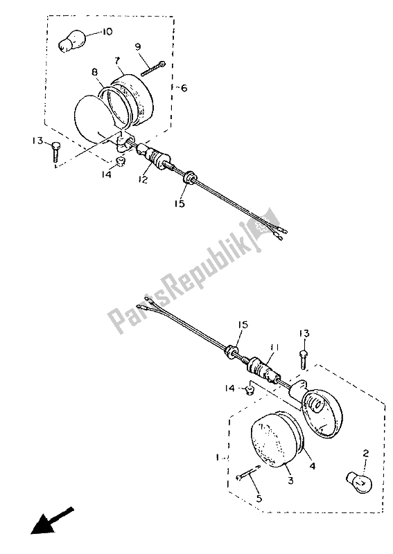 Tutte le parti per il Luce Lampeggiante del Yamaha SR 500 1993