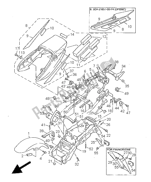 Todas las partes para Defensa de Yamaha XJR 1300 SP 1999