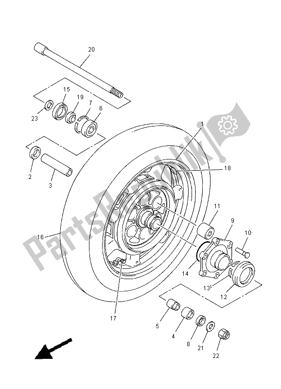 Todas las partes para Rueda Trasera de Yamaha XVZ 13 TF Royal Star Venture 1300 2000